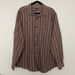 Patagonia Mens Plaid Organic Cotton Casual Button Down Shirt Size L
